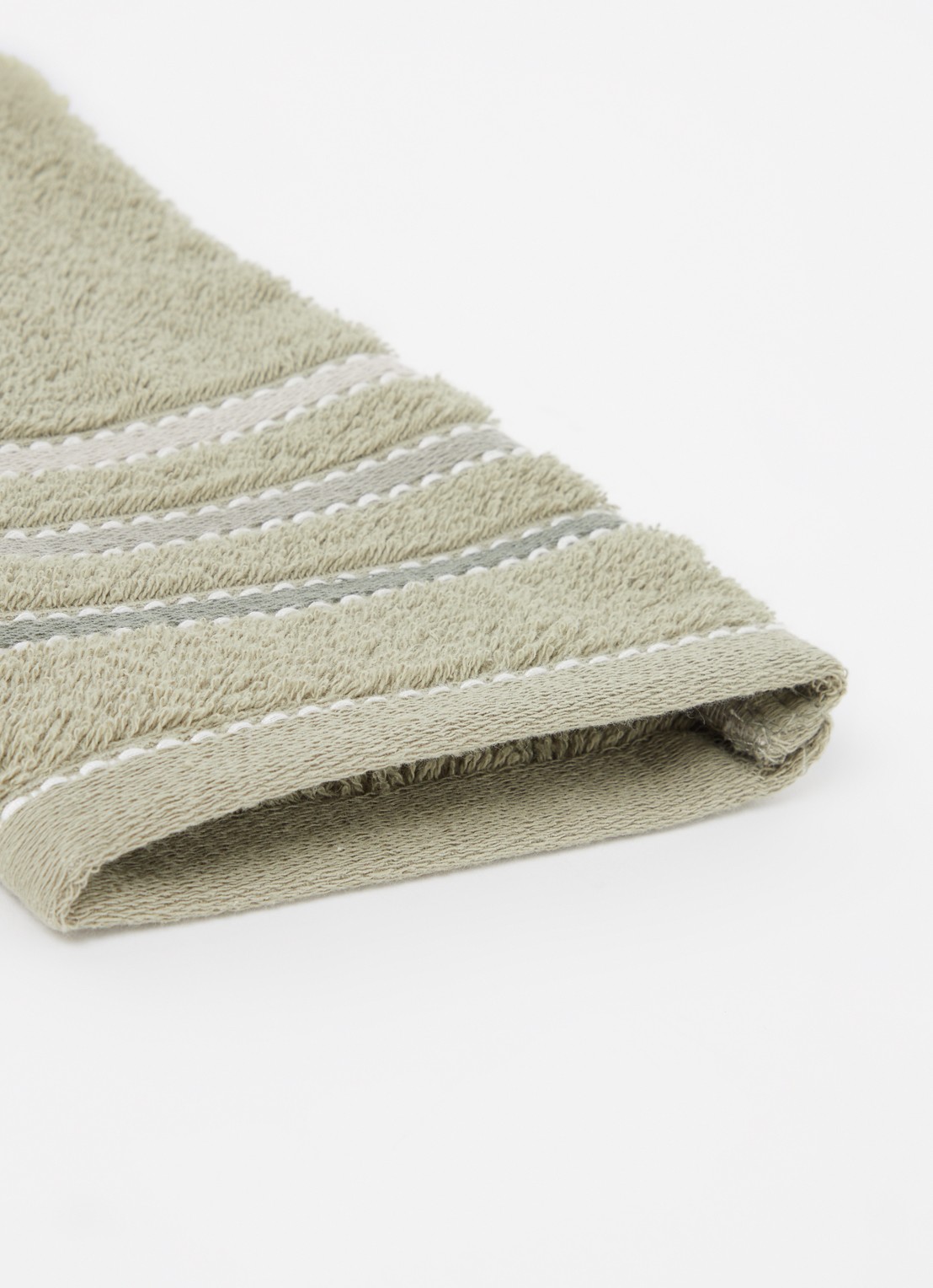 Vandyck Prestige Lines washand - 500 gr/m2 - 16 x 21 cm - detail olijfgroen