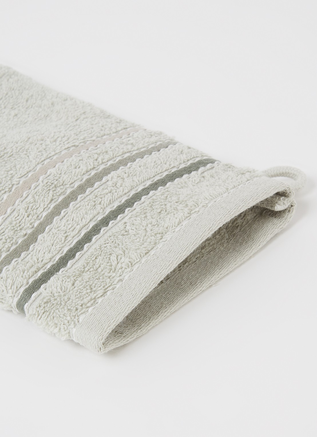 Vandyck Prestige Lines washand - 500 gr/m2 - 16 x 21 cm - detail lichtgrijs