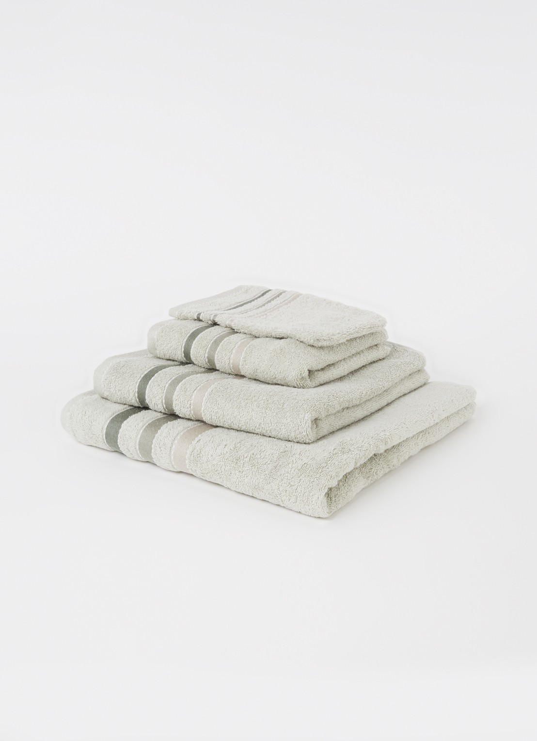 Vandyck Prestige Lines washand - 500 gr/m2 - 16 x 21 cm - voorkant 3 lichtgrijs