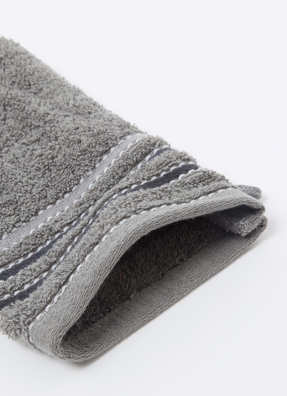 Vandyck Prestige Lines washand - 500 gr/m2 - 16 x 22 cm - detail 2 grijs