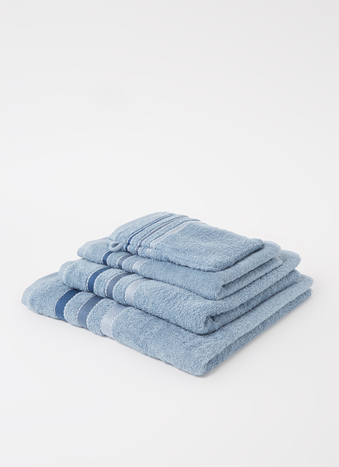 Vandyck Prestige Lines washand - 500 gr/m2 - 16 x 22 cm - voorkant 2 blauw