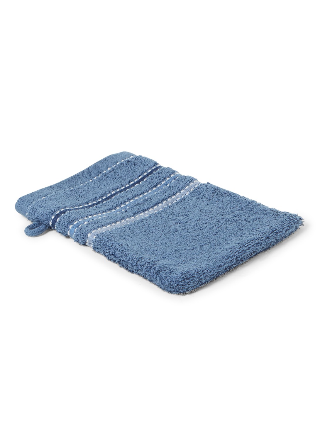 Vandyck Prestige Lines washand - 500 gr/m2 - 16 x 22 cm - voorkant indigo