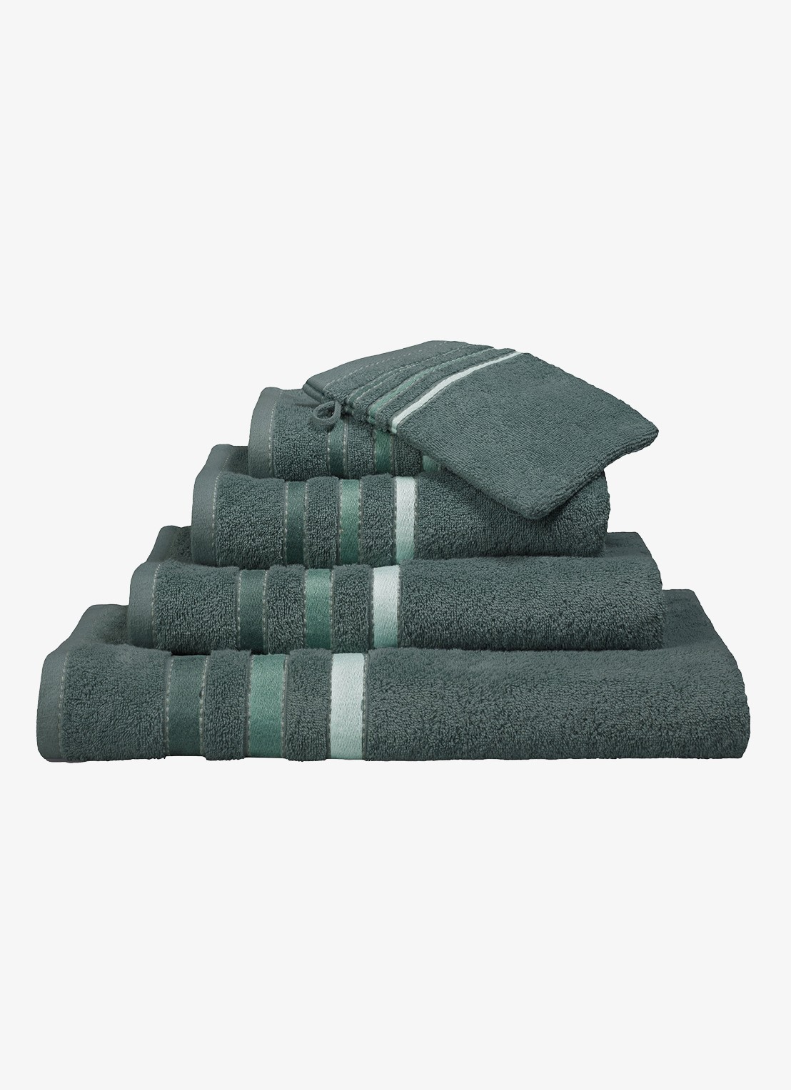 Vandyck Prestige washand - 500 gr/m2 - 16 x 22 cm - voorkant 3 petrolgroen