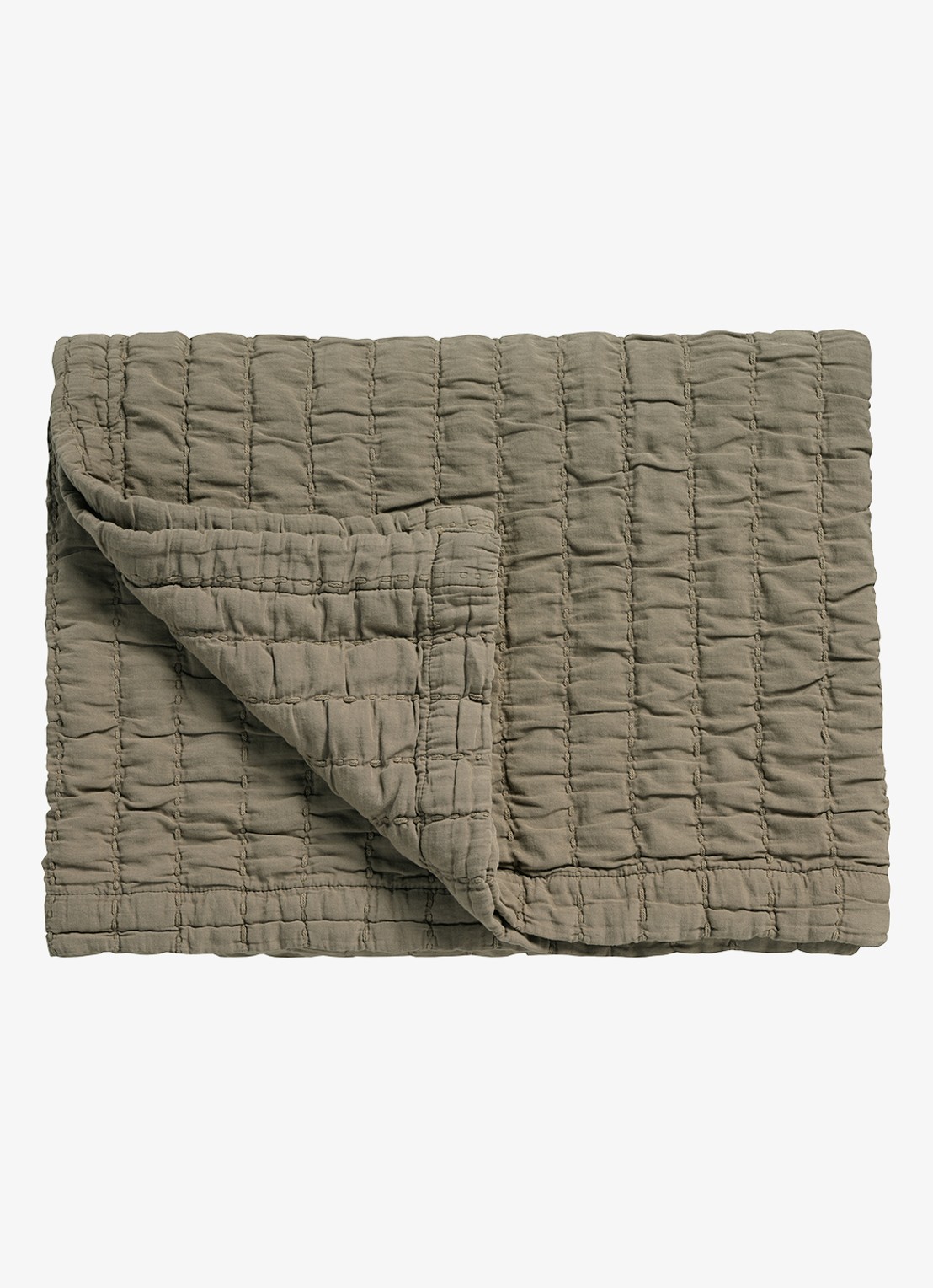 Vandyck Pure 64 bedsprei van katoen - voorkant donkergroen