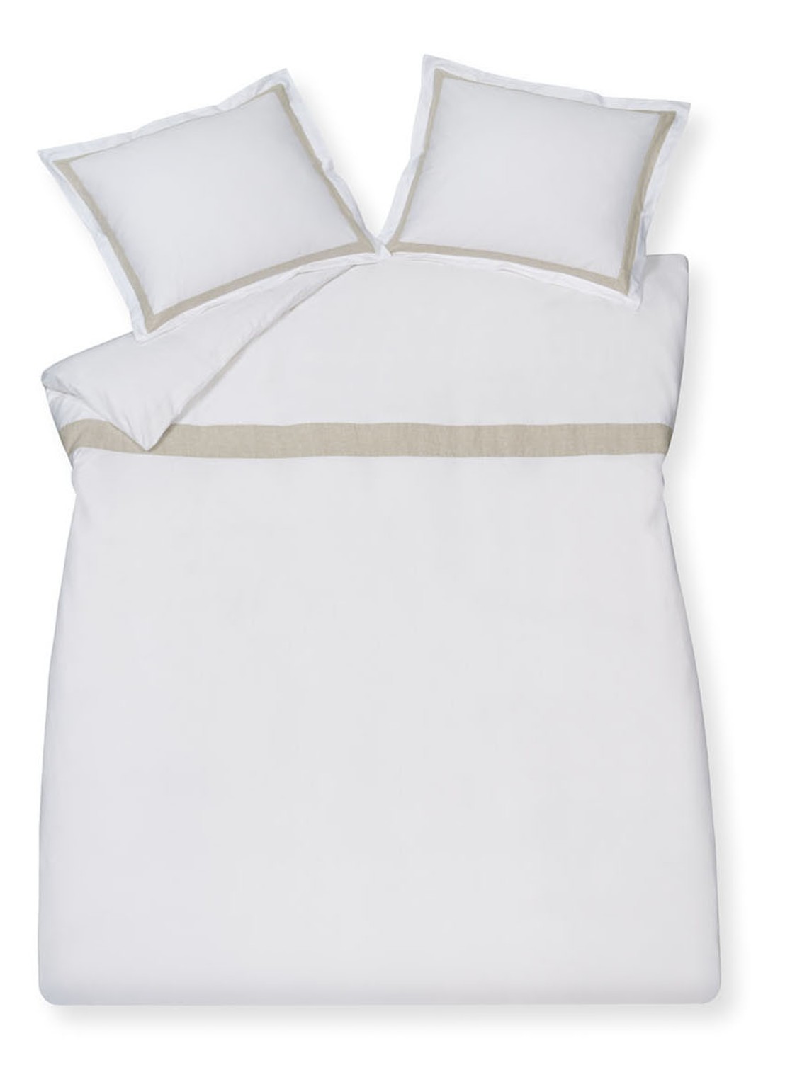 Vandyck Purity Capri dekbedovertrekset van katoensatijn 300TC - inclusief kussensloop - voorkant wit