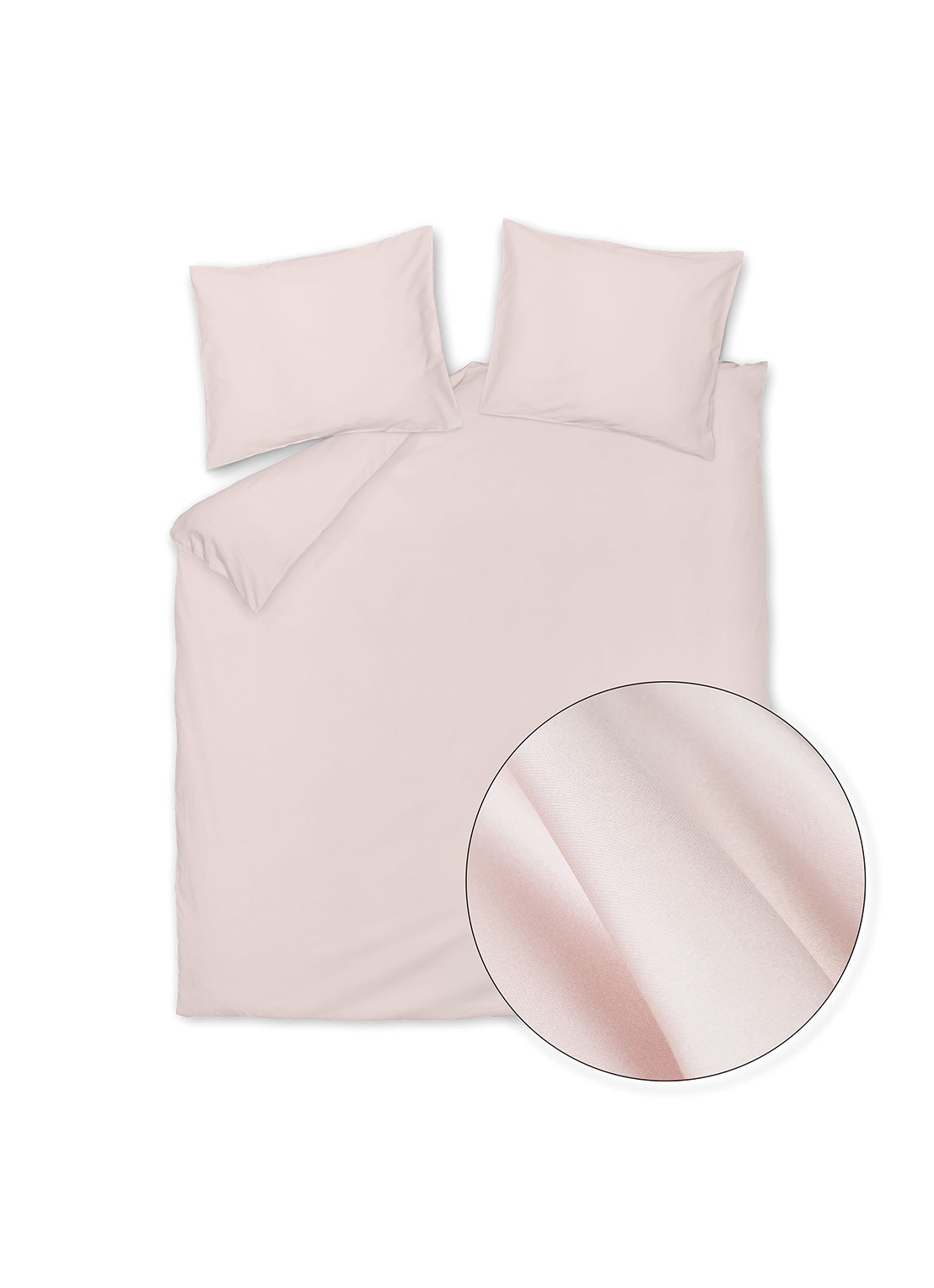 Vandyck Satin Luxe dekbedovertrekset van katoensatijn 300TC - inclusief kussenslopen - voorkant 2 roze
