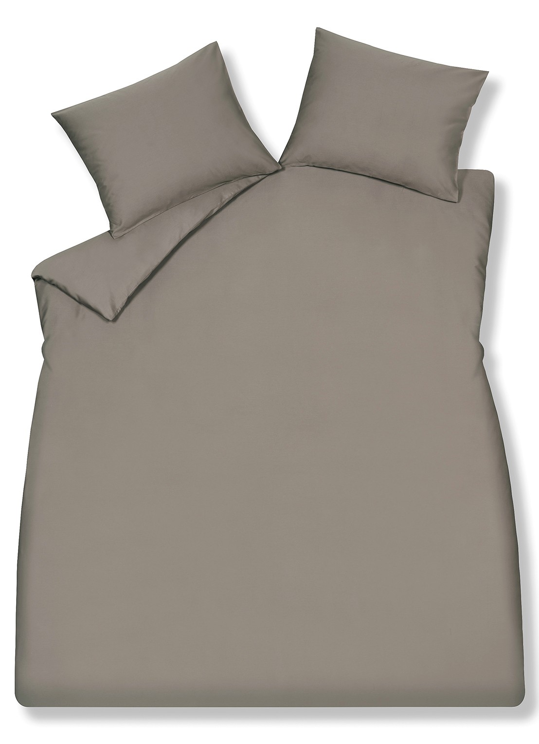 Vandyck Satin Luxe dekbedovertrekset van katoensatijn 300TC - inclusief kussenslopen - voorkant taupe