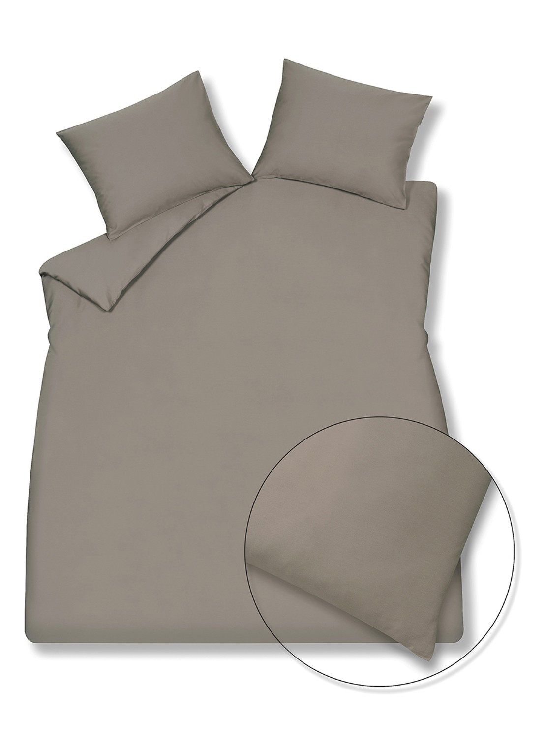 Vandyck Satin Luxe dekbedovertrekset van katoensatijn 300TC - inclusief kussenslopen - voorkant 2 taupe
