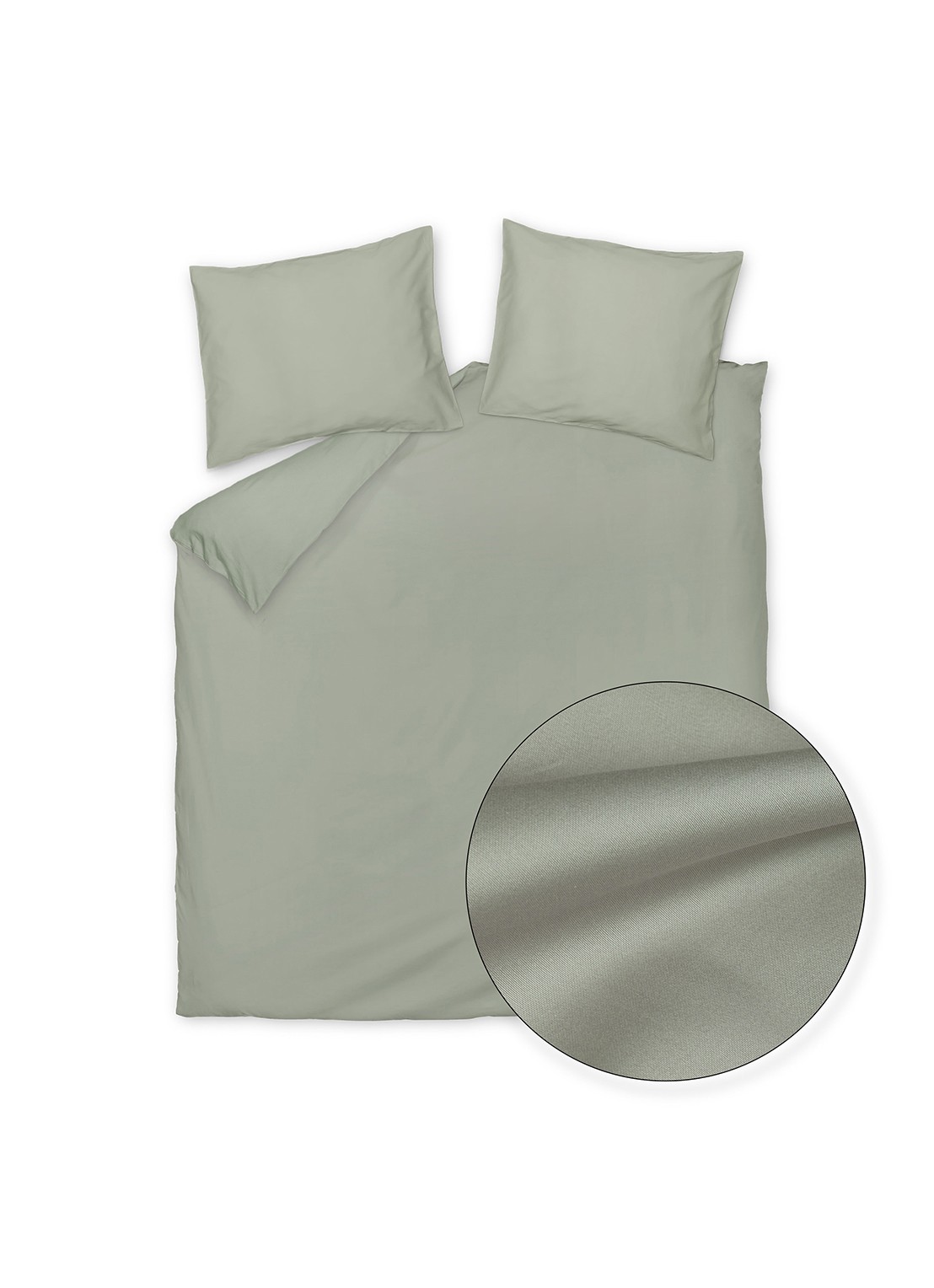 Vandyck Satin Luxe dekbedovertrekset van katoensatijn 300TC - inclusief kussenslopen - voorkant 2 groen