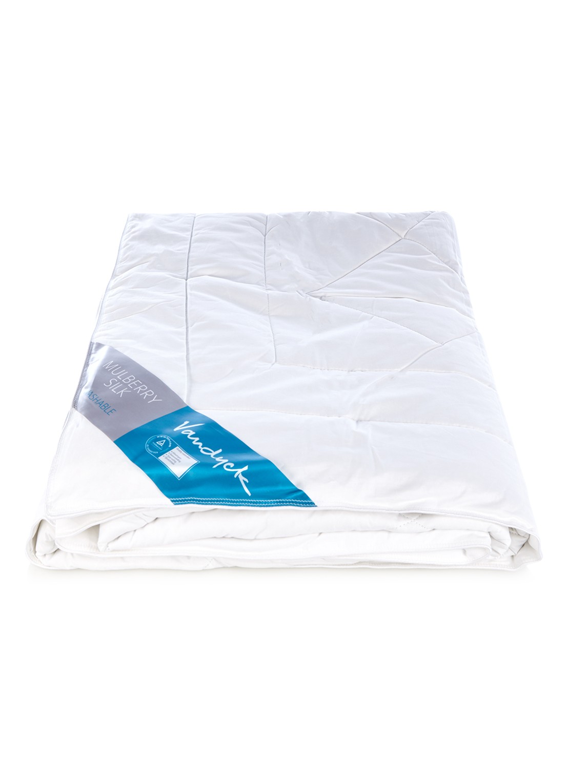 Vandyck Summer Silk solo dekbed van katoen met vulling van moerbeizijde - voorkant wit