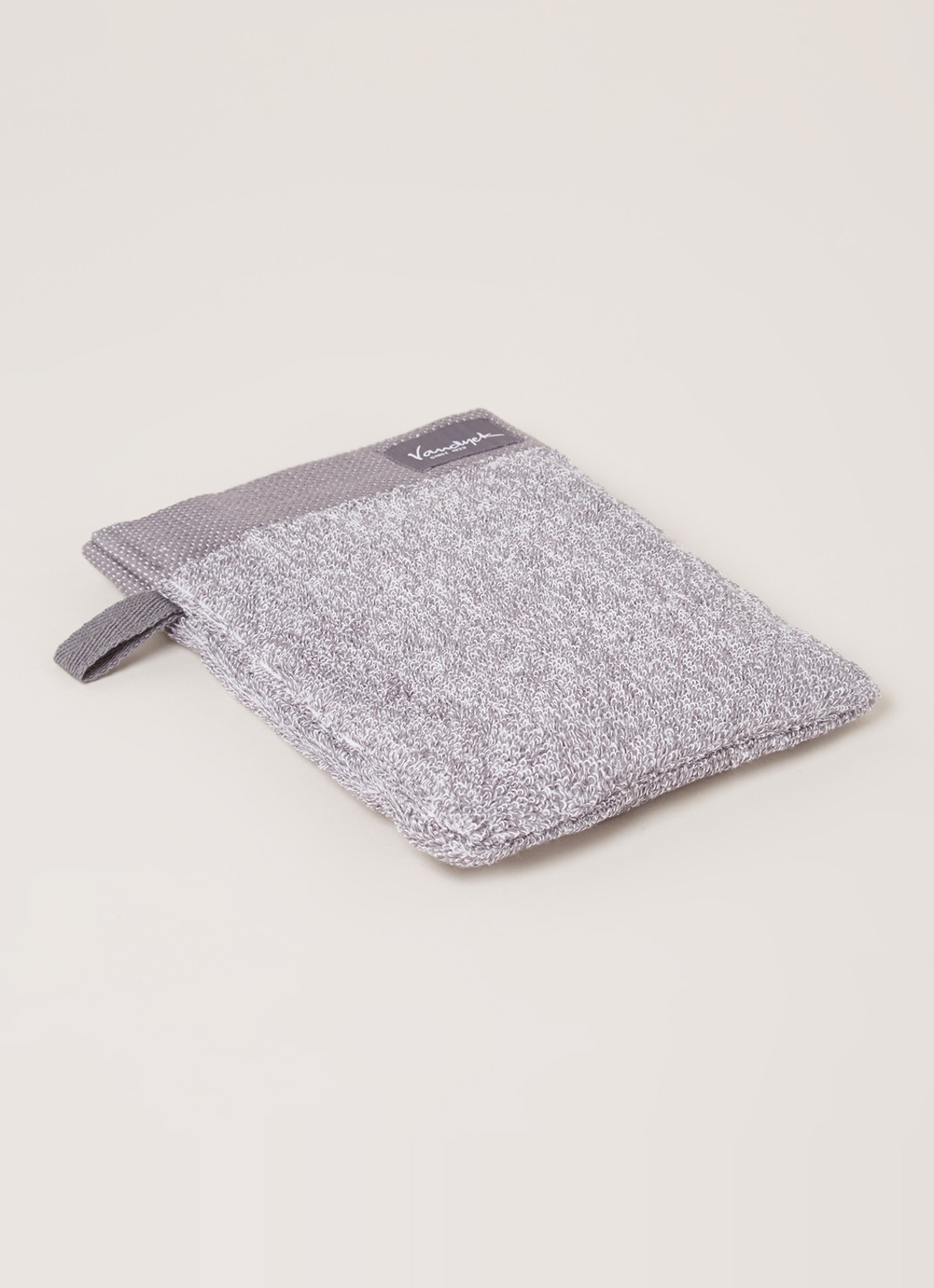 Vandyck Washand - 550 gr/m2 - 16 x 21 cm - voorkant 2 middengrijs