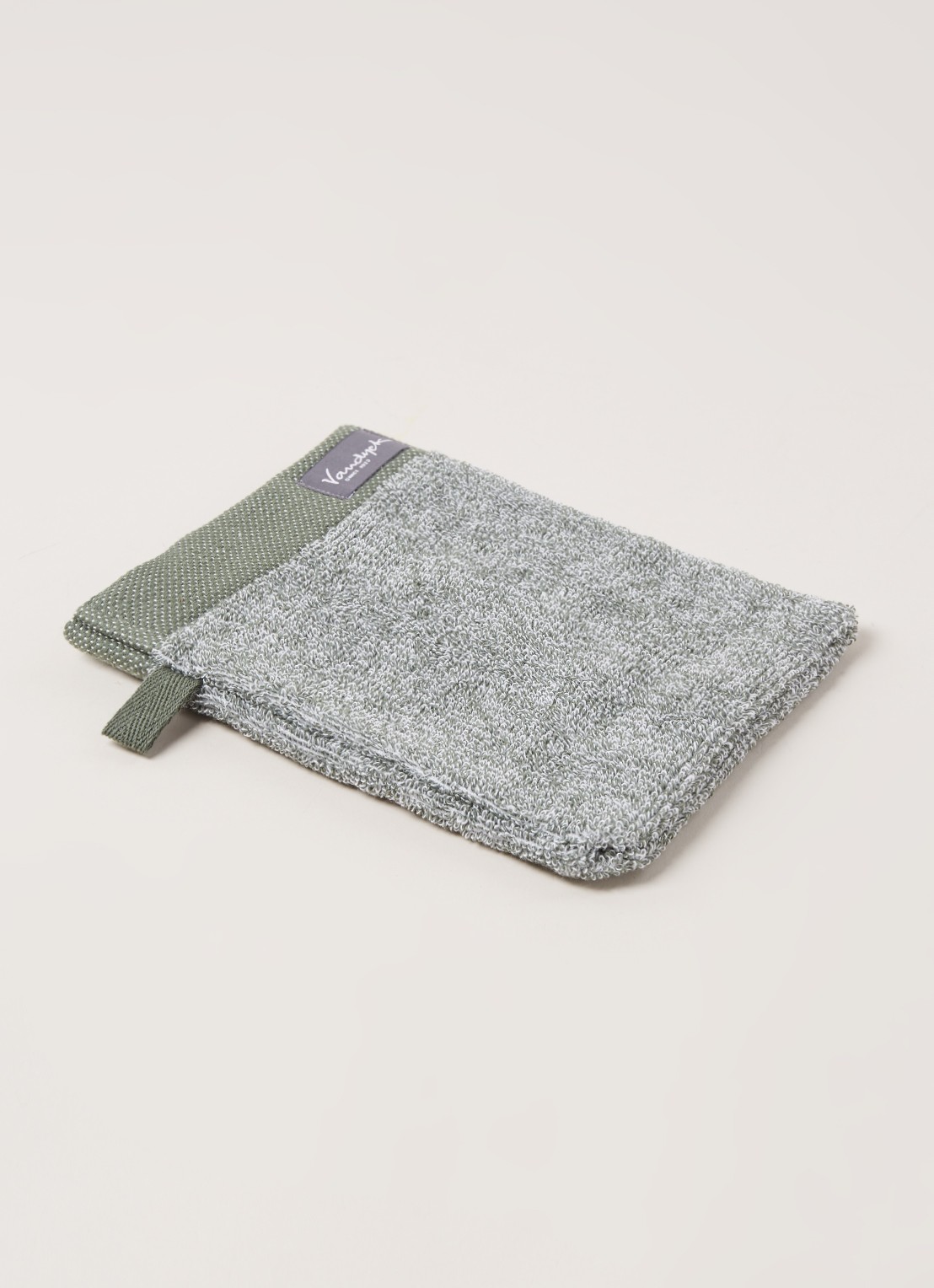 Vandyck Washand - 550 gr/m2 - 16 x 21 cm - voorkant 2 olijfgroen