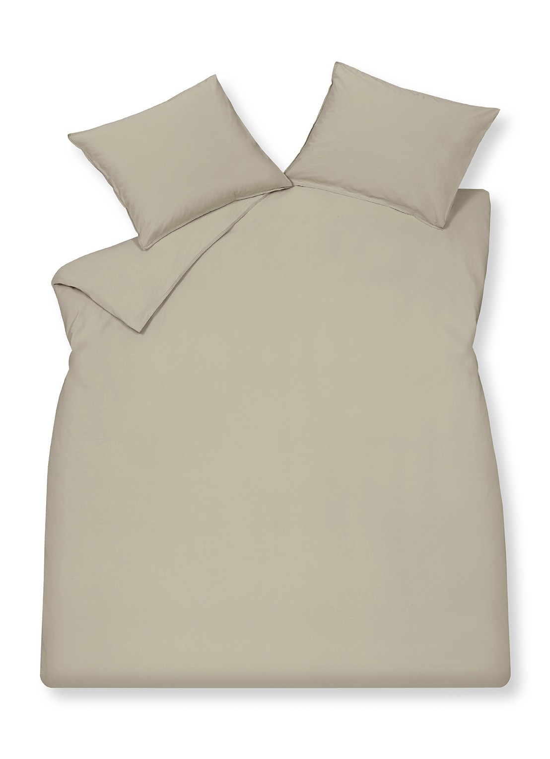 Vandyck Washed Cotton dekbedovertrekset van katoen - inclusief kussenslopen - voorkant beige