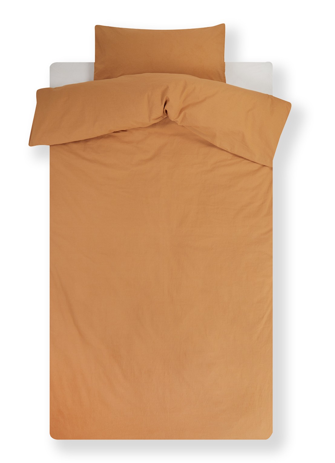 Vandyck Washed Cotton katoenen dekbedovertrekset - inclusief kussenslopen - voorkant donkeroranje