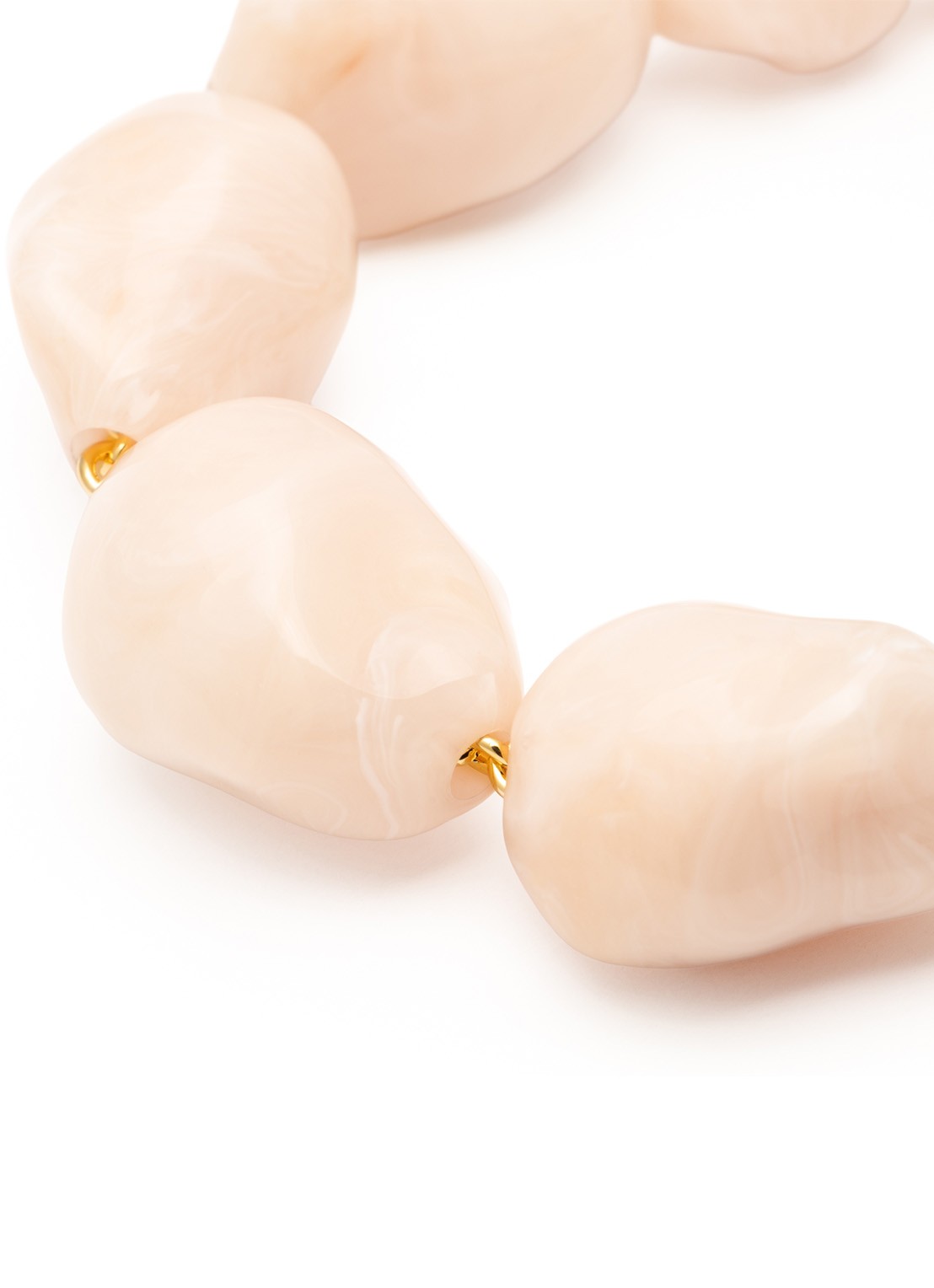 Vanessa Baroni Big Pearl ketting - detail 4 latte marble