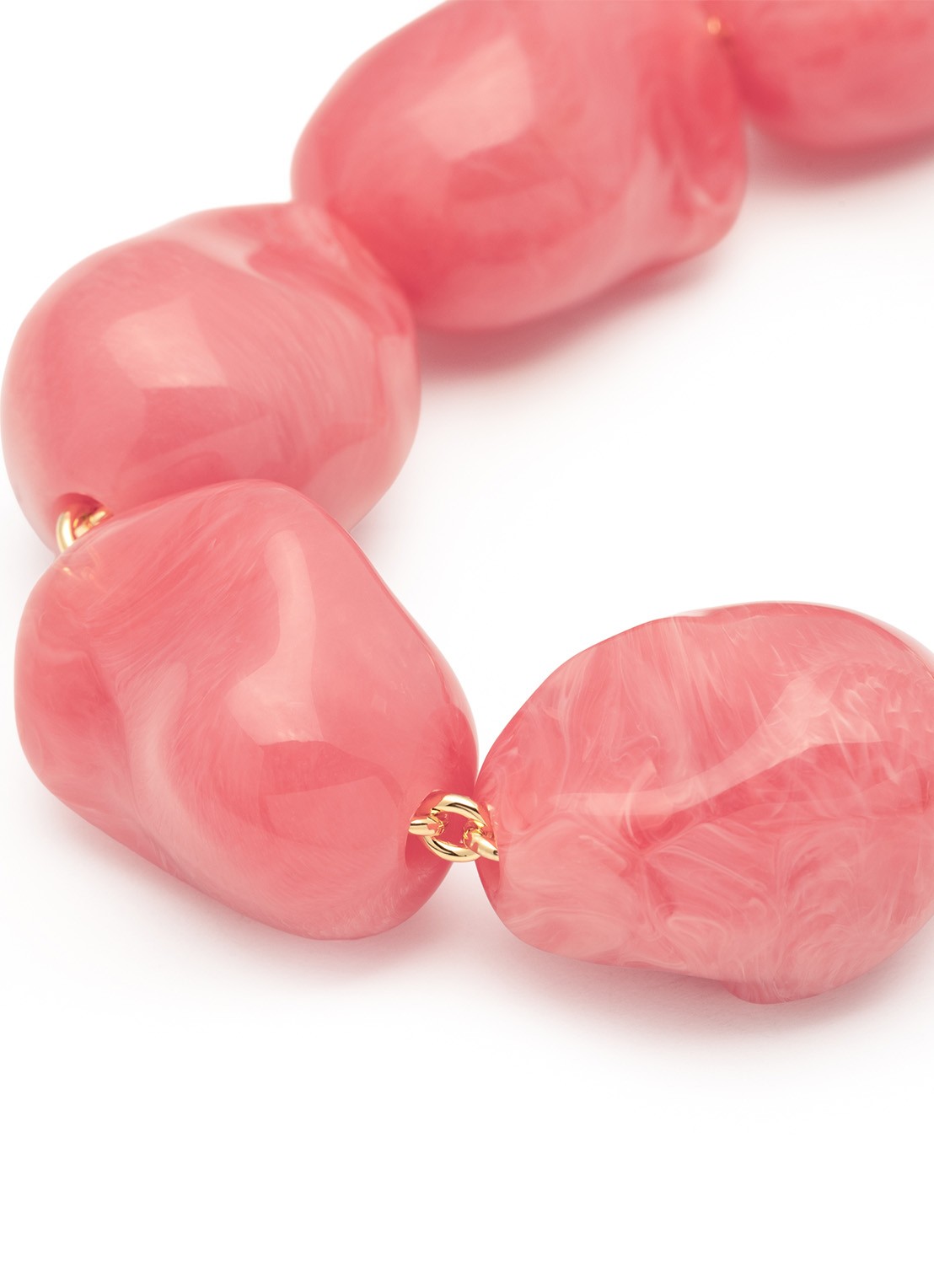 Vanessa Baroni Big Pearl ketting - detail watermelon marble
