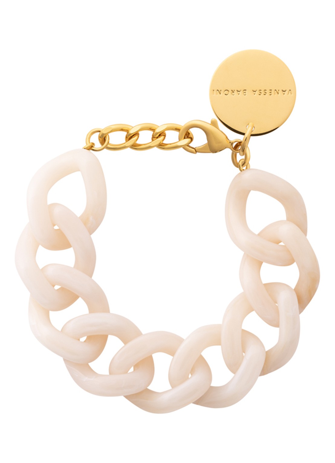 Vanessa Baroni Flat Chain armband - voorkant 2 latte marble