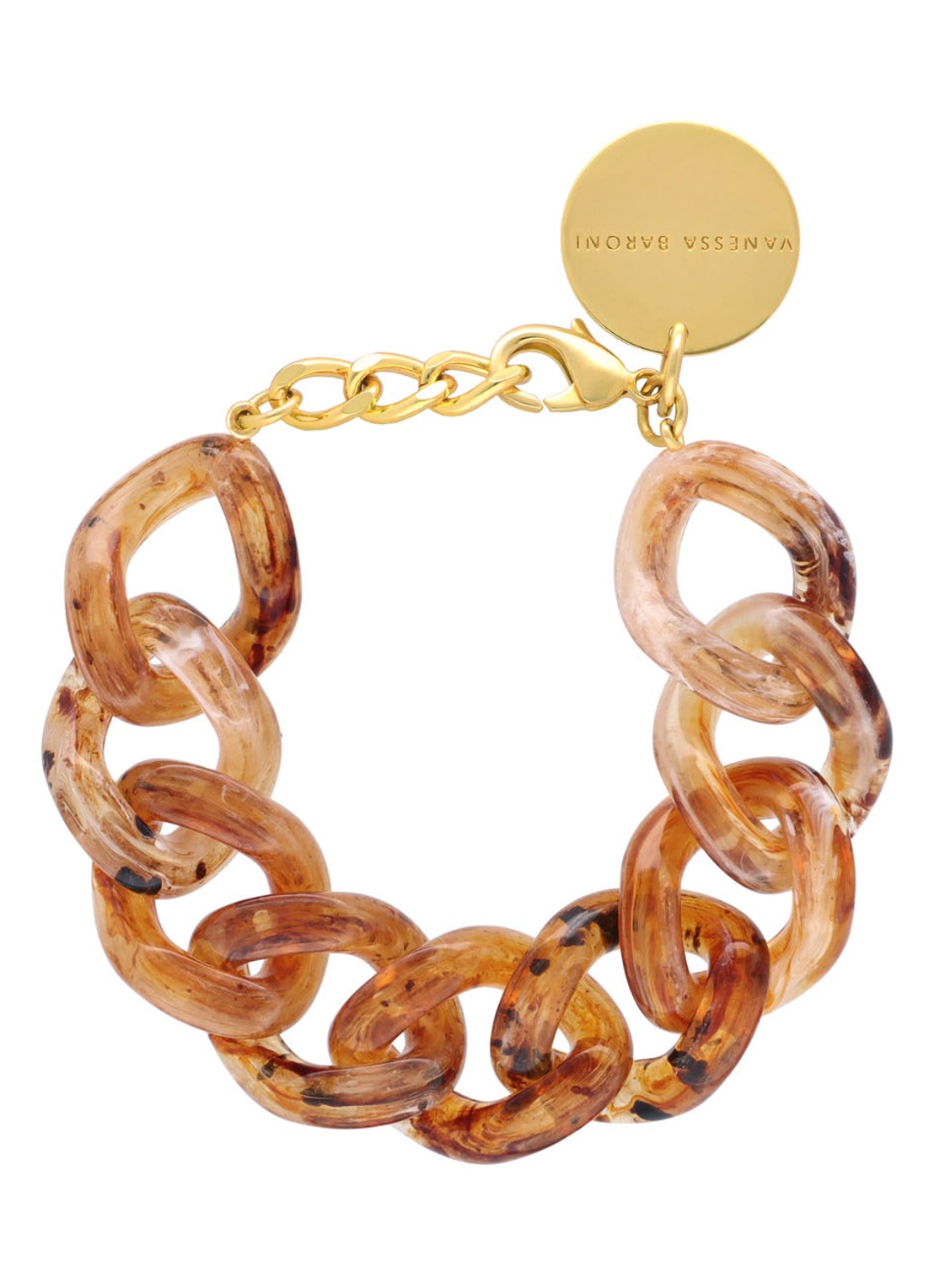 Vanessa Baroni Flat Chain armband - voorkant bernstein