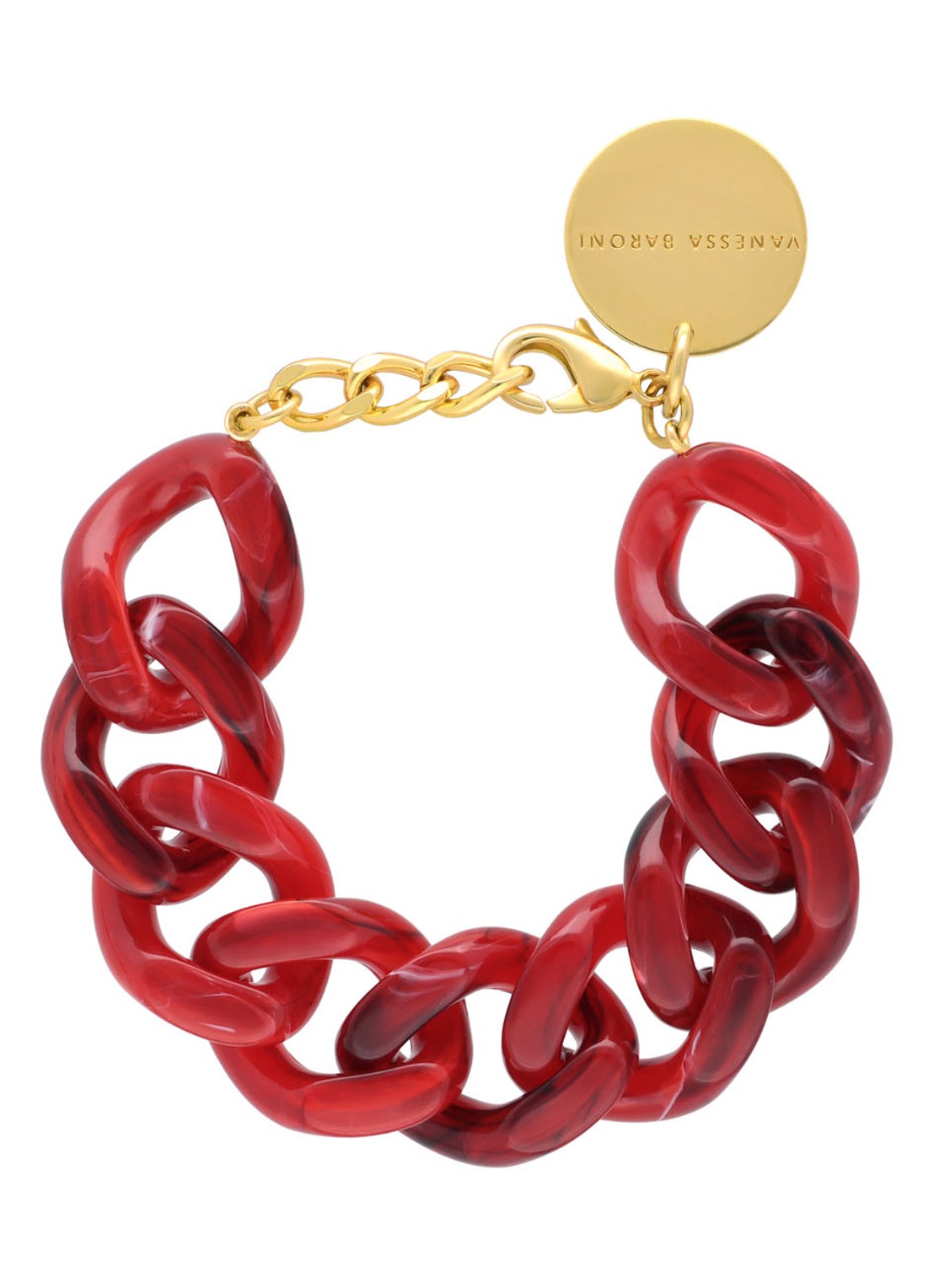 Vanessa Baroni Flat Chain armband - voorkant rood