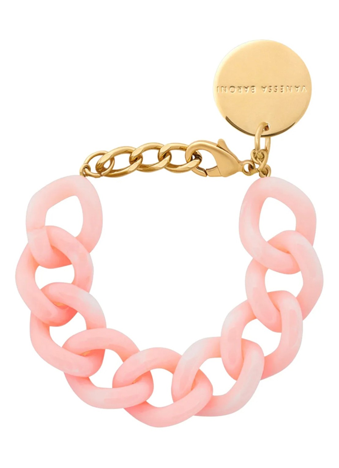 Vanessa Baroni Flat Chain armband - voorkant peach sorbet