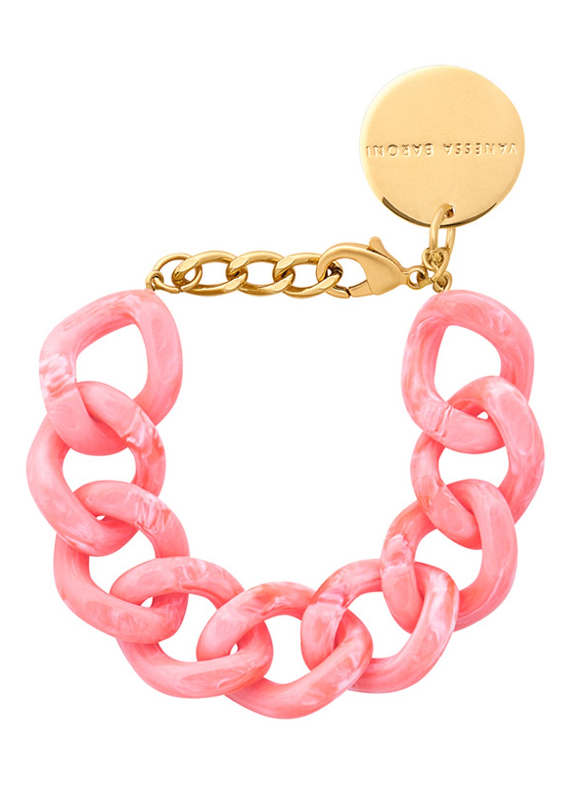 Vanessa Baroni Flat Chain armband - voorkant strawberry icecream
