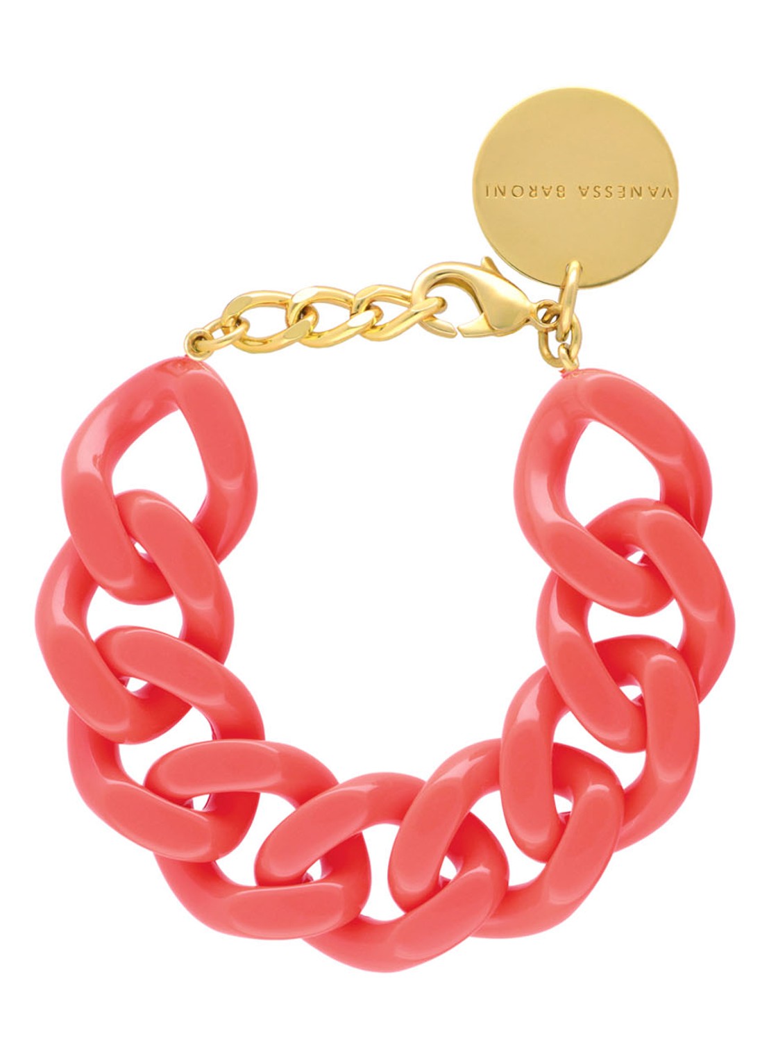 Vanessa Baroni Flat Chain armband - voorkant new flamingo