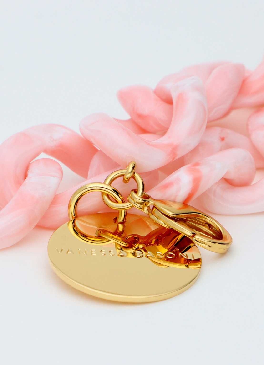 Vanessa Baroni Flat Chain armband - detail bubble gum twist