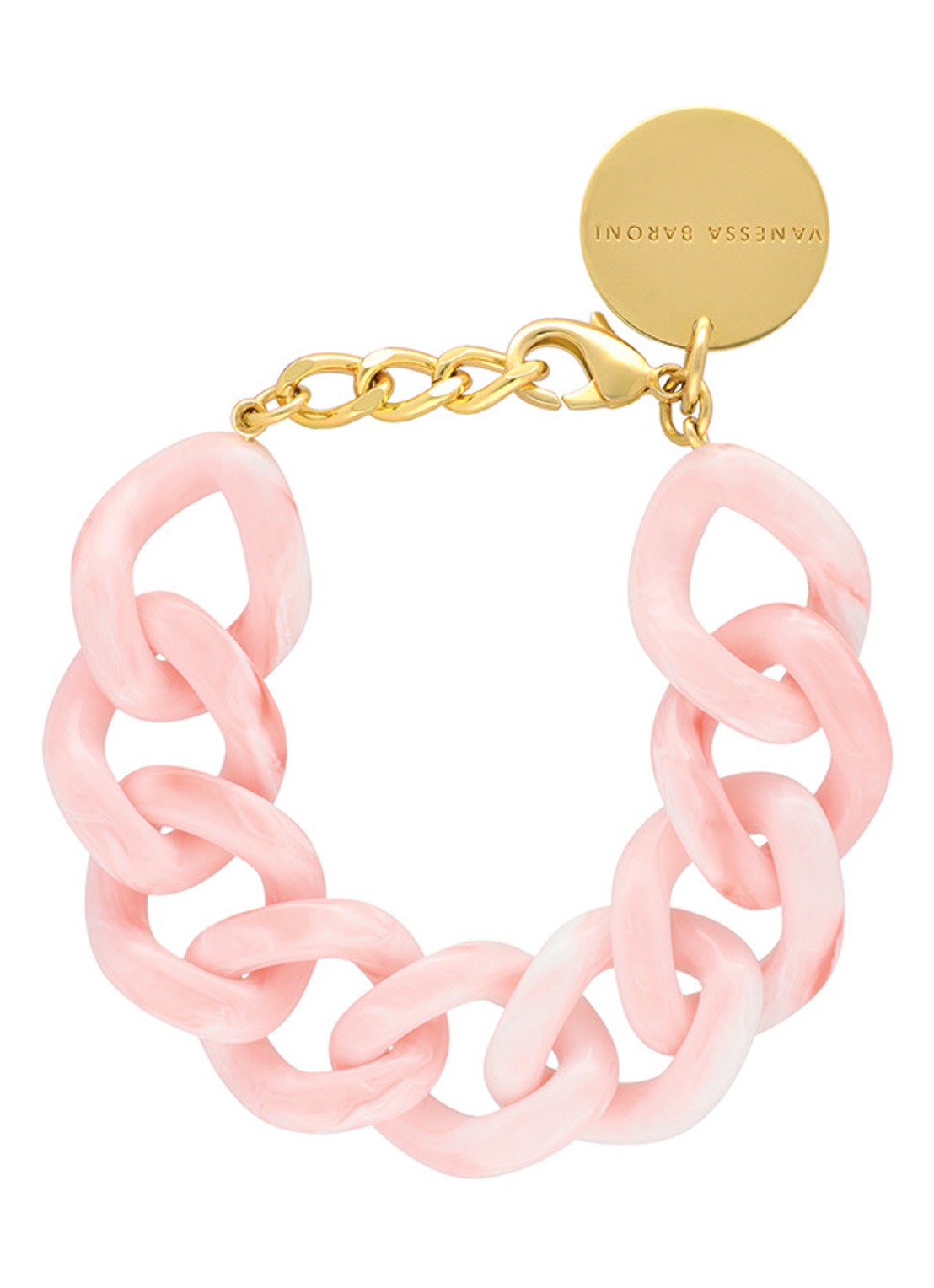 Vanessa Baroni Flat Chain armband - voorkant 2 bubble gum twist