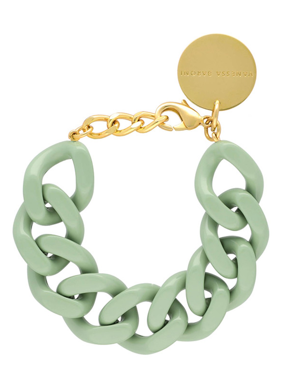 Vanessa Baroni Flat Chain armband - voorkant pistachio