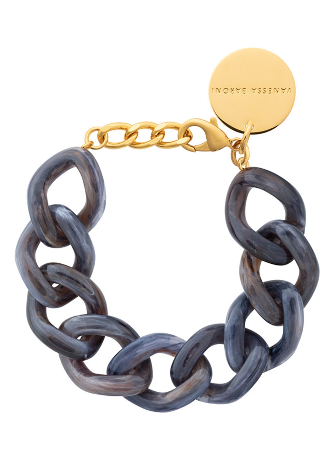 Vanessa Baroni Flat Chain armband - voorkant pearl marble