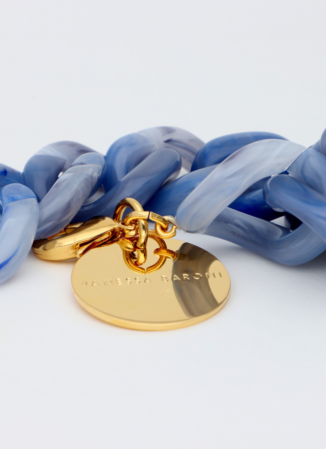 Vanessa Baroni Flat Chain armband - detail 3 ocean blue