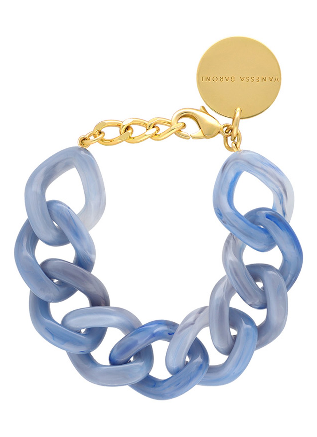 Vanessa Baroni Flat Chain armband - voorkant ocean blue