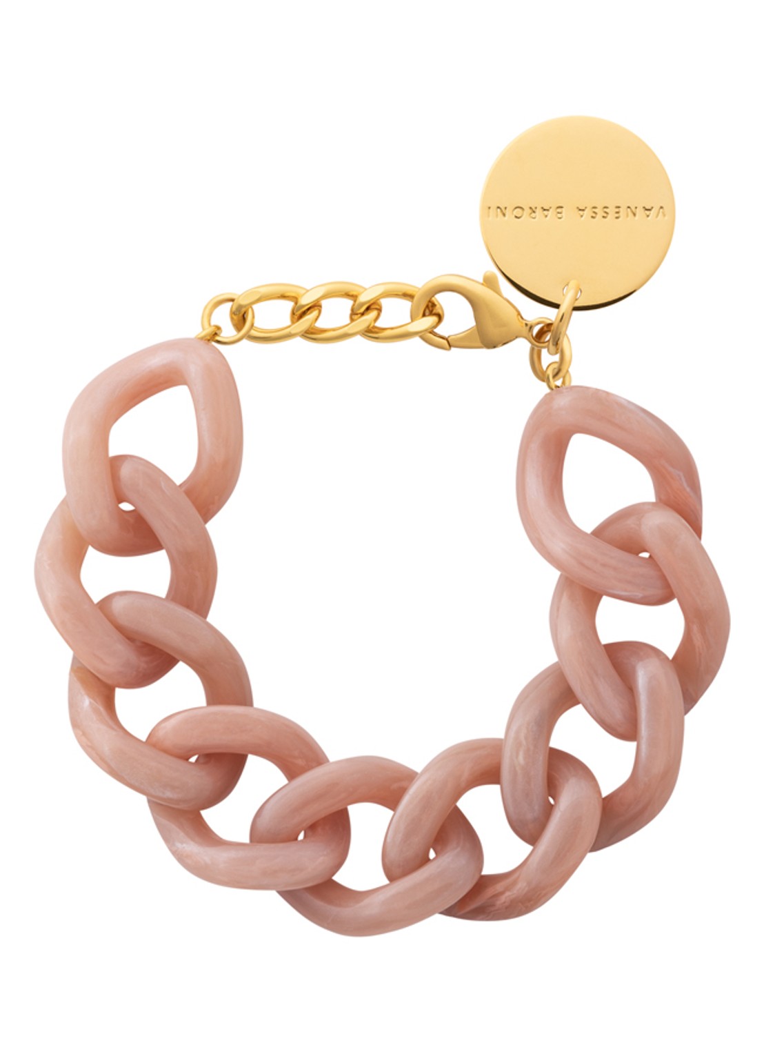 Vanessa Baroni Flat Chain armband - voorkant blush marble