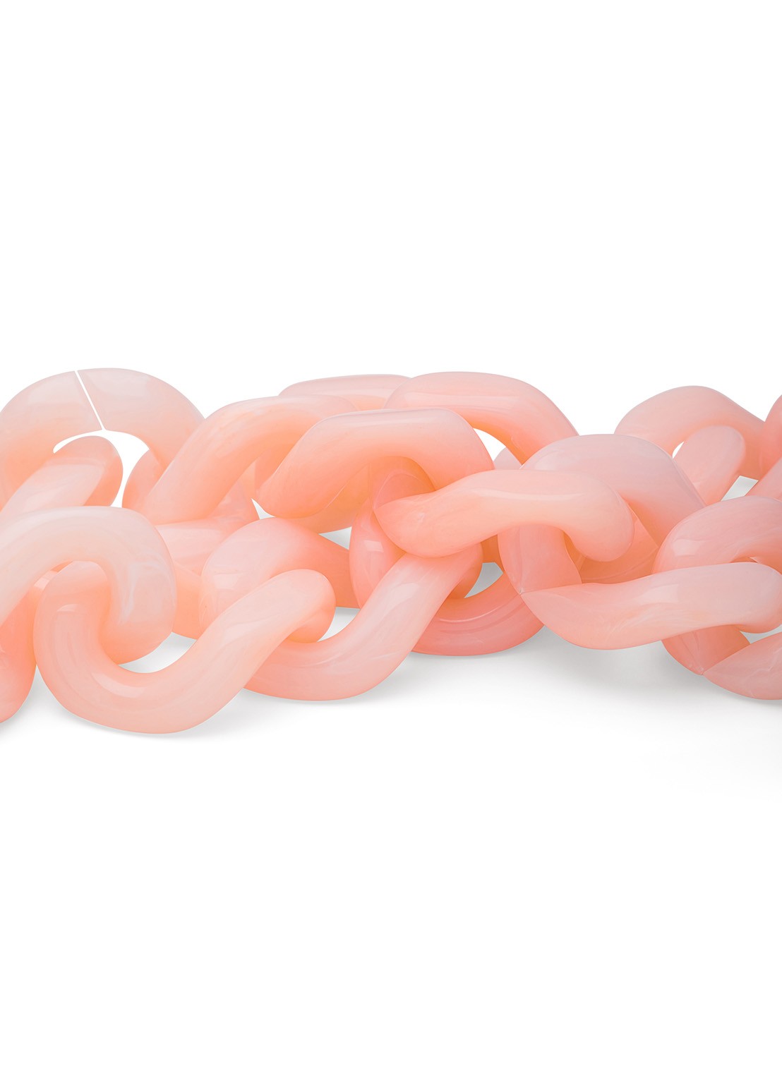 Vanessa Baroni Flat Chain schakelketting  - detail peach sorbet