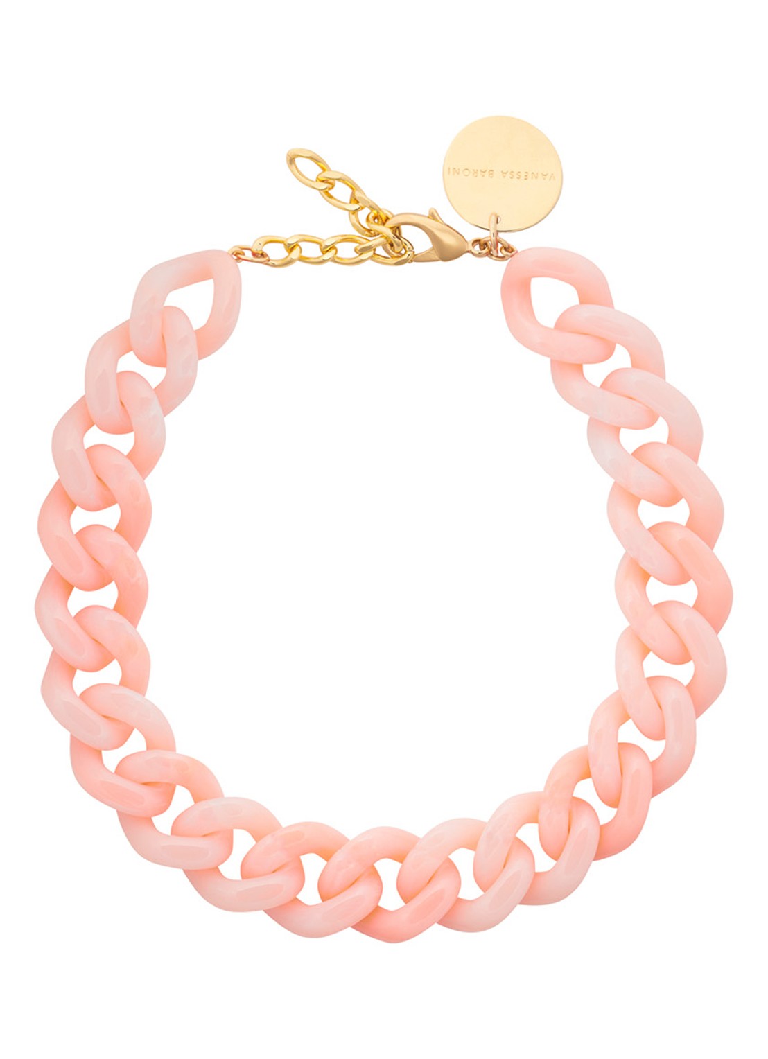 Vanessa Baroni Flat Chain schakelketting  - voorkant 2 peach sorbet