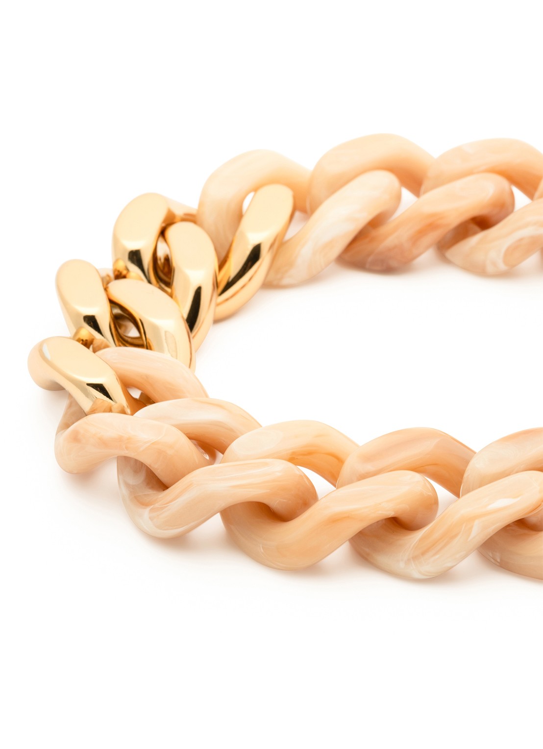 Vanessa Baroni Flat Chain schakelketting  - detail 3 creme brulee marble