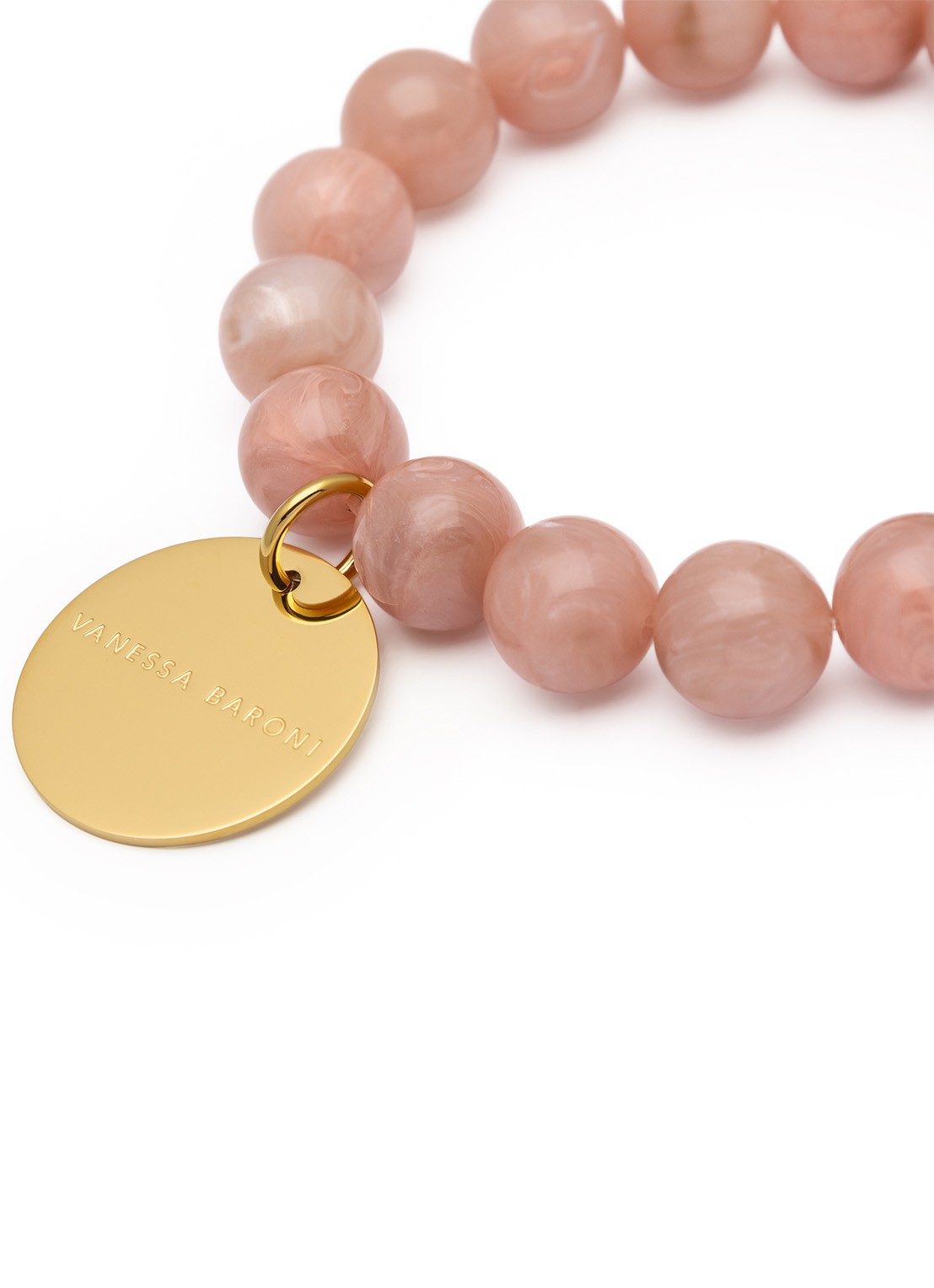 Vanessa Baroni Mini Beads armband - detail 3 blush marble
