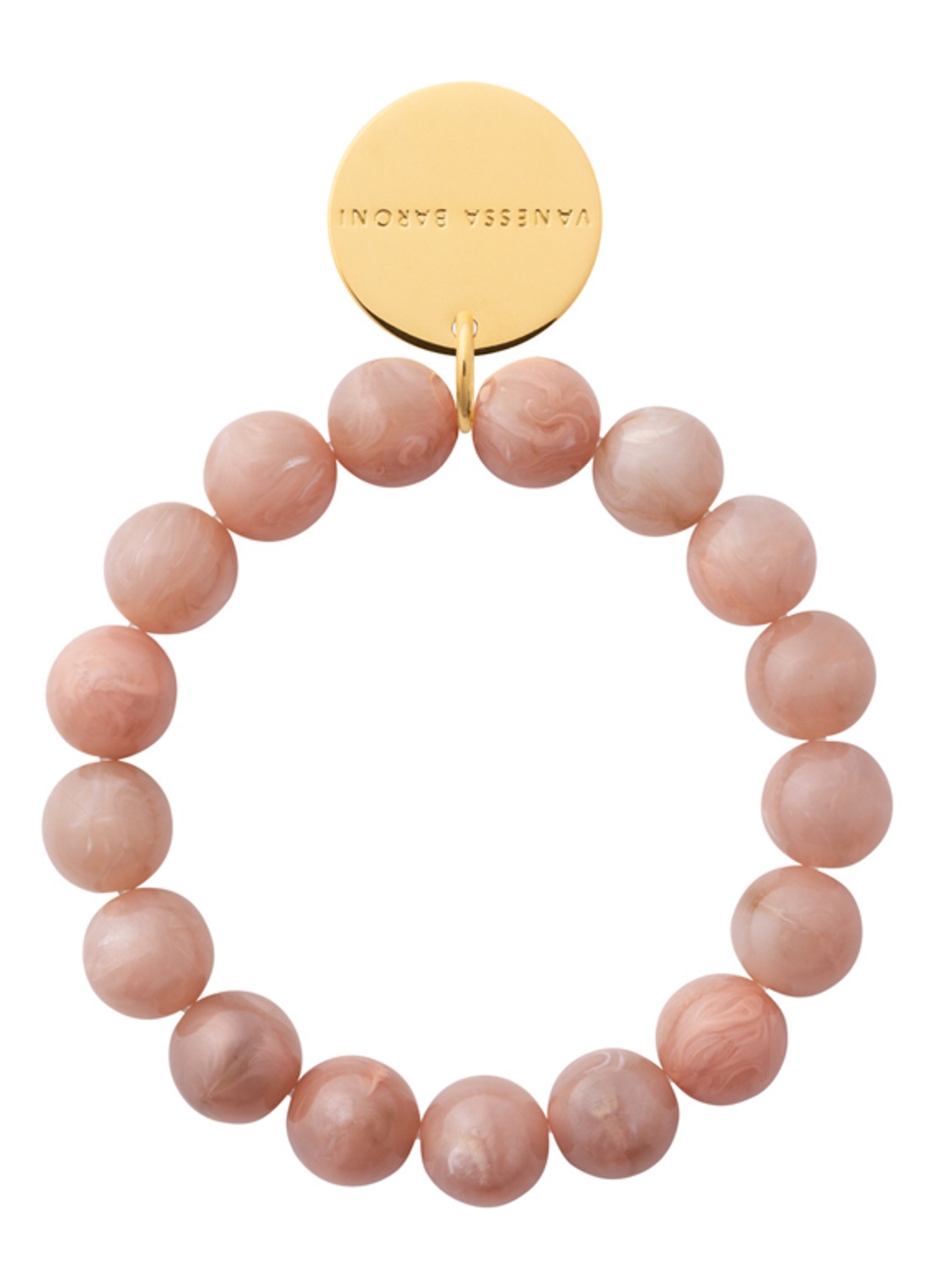 Vanessa Baroni Mini Beads armband - voorkant blush marble