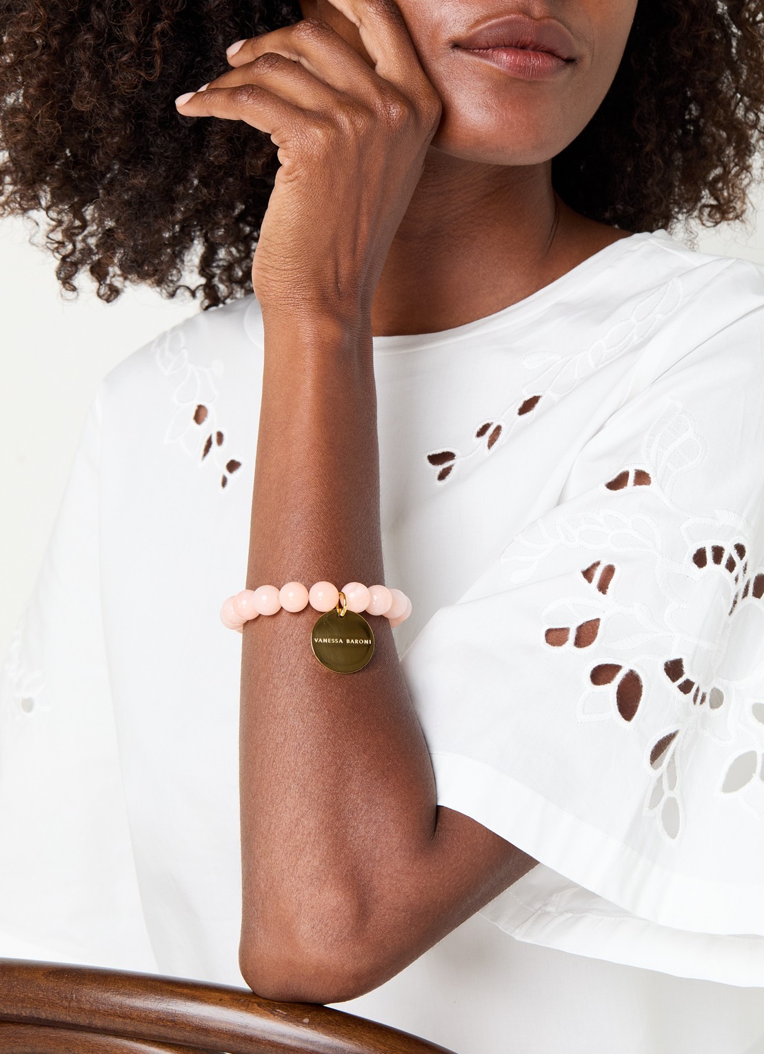Vanessa Baroni Mini Beads armband - voorkant 3 peach sorbet