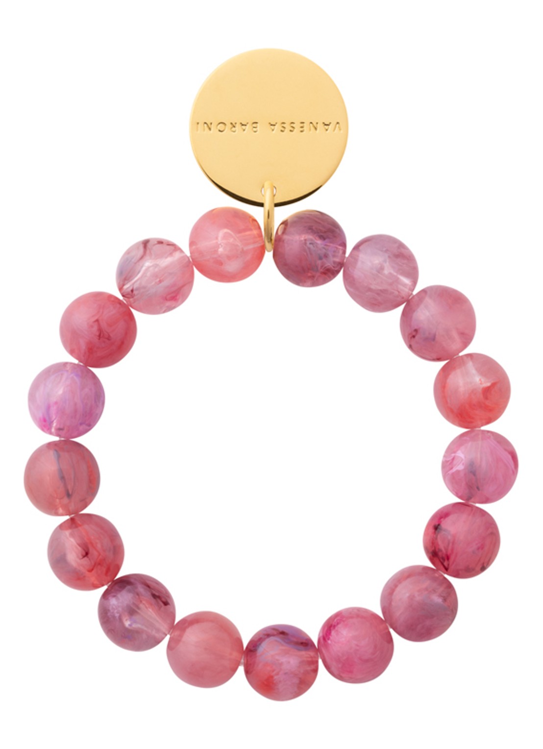 Vanessa Baroni Mini Beads armband - voorkant crystal pink marble