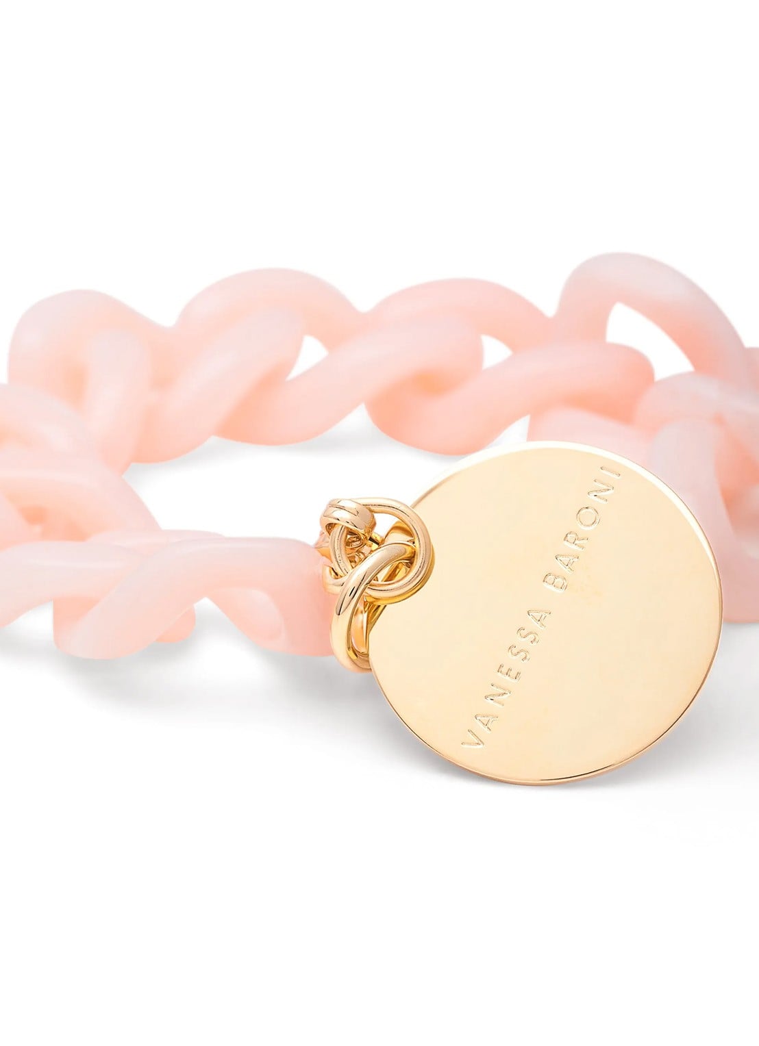 Vanessa Baroni Mini Flat Chain armband - detail 3 peach sorbet