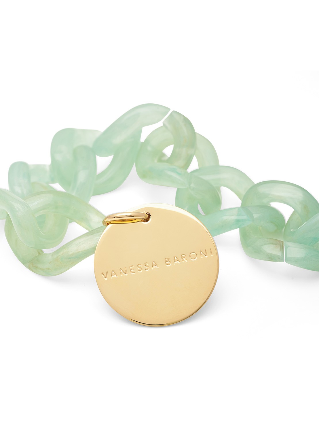 Vanessa Baroni Mini Flat Chain armband - detail jade