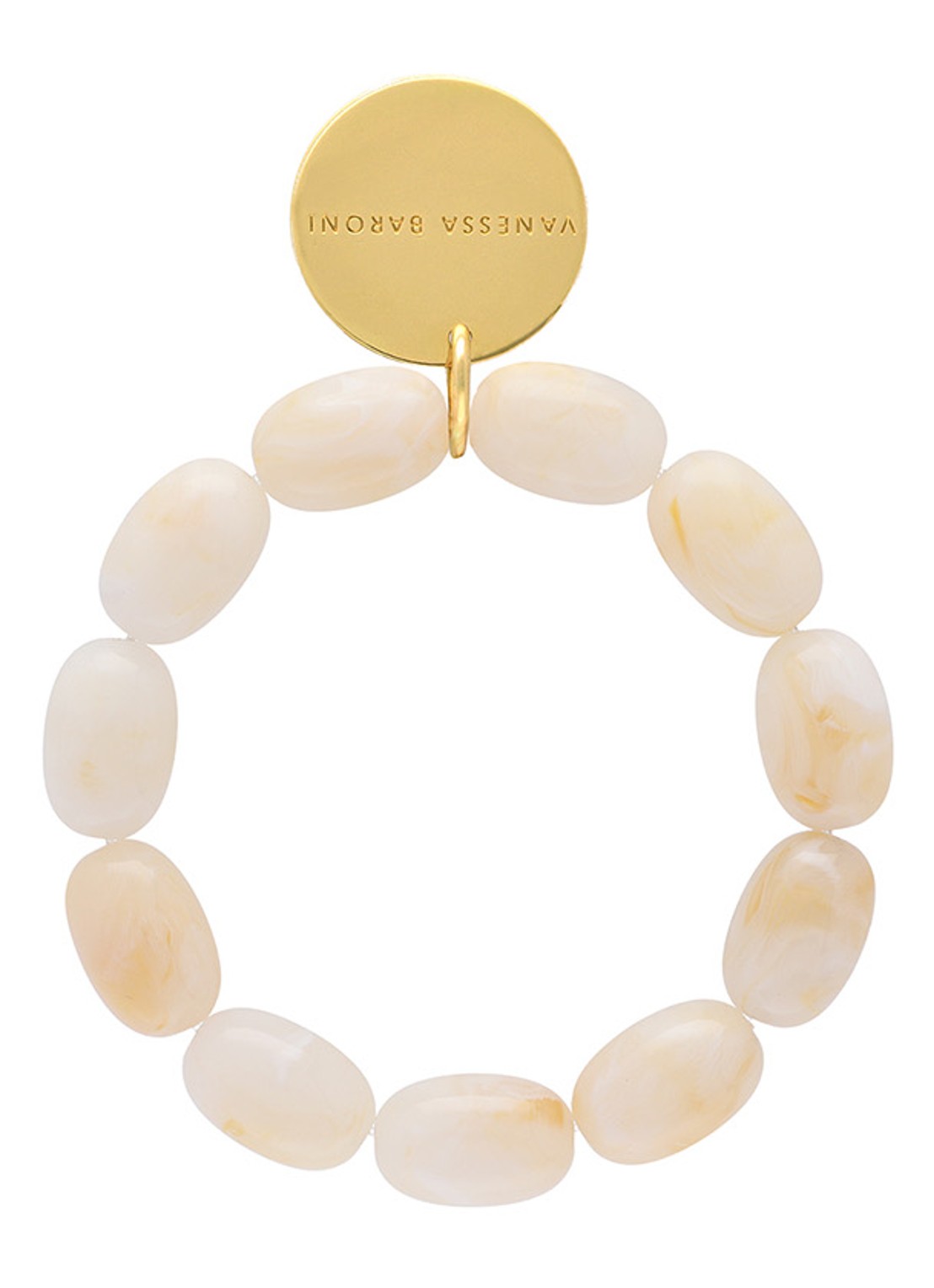 Vanessa Baroni Olive Flex armband - voorkant pearl marble
