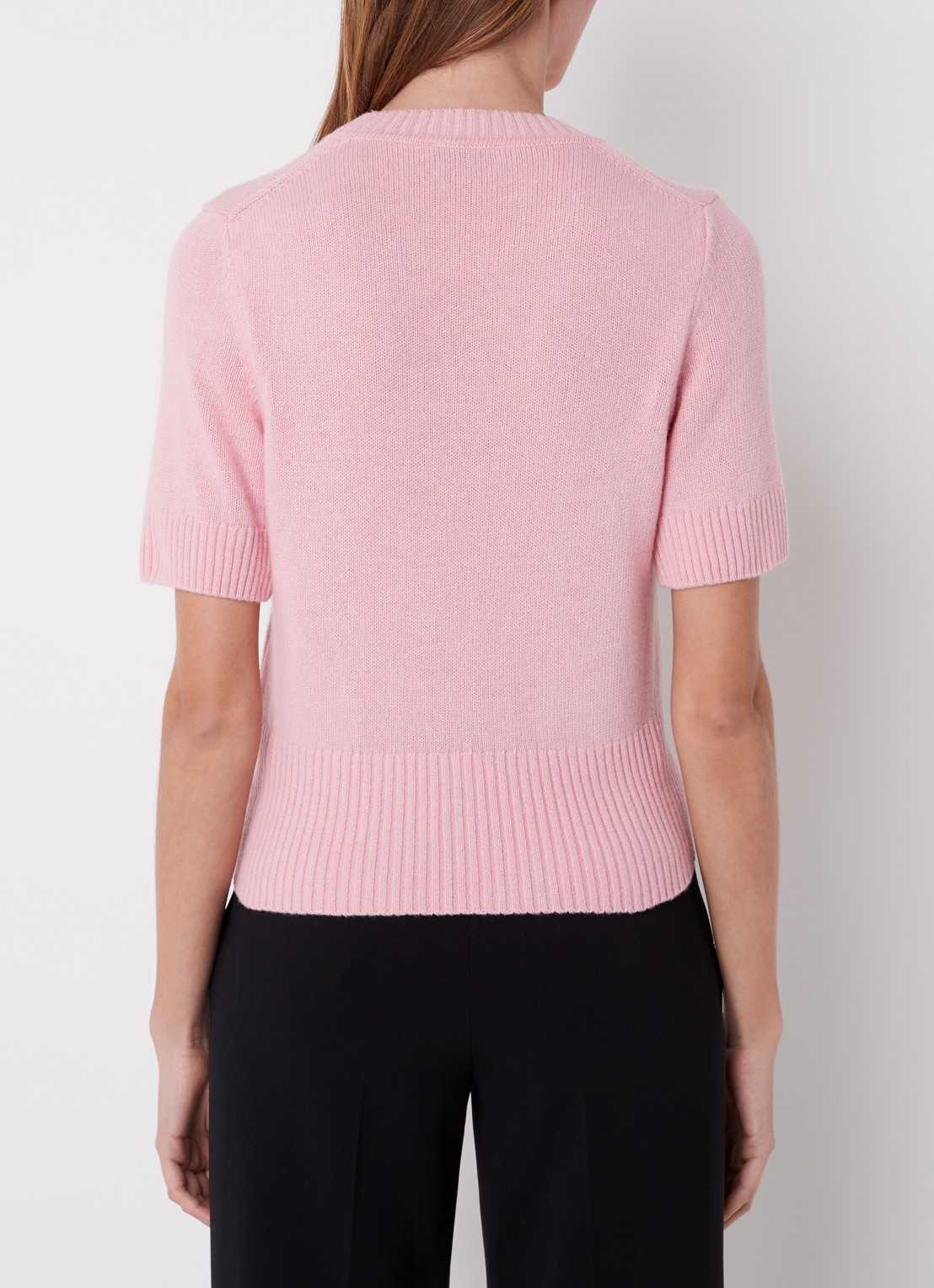 Vanilia Fijngebreide top in kasjmierblend - achterkant 2 roze