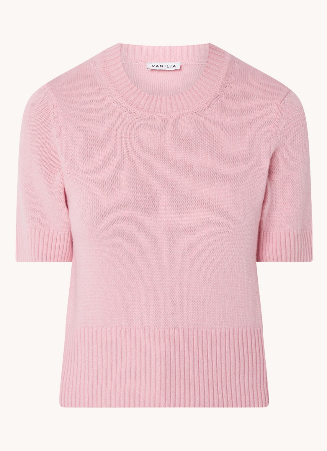 Vanilia Fijngebreide top in kasjmierblend - voorkant 3 roze