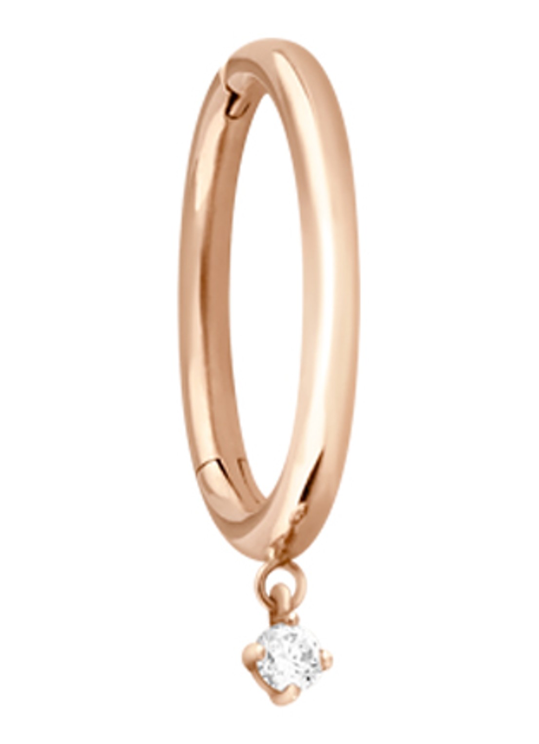 Vanrycke Enkele oorring van 18 karaat roségoud met diamant - voorkant roségoud
