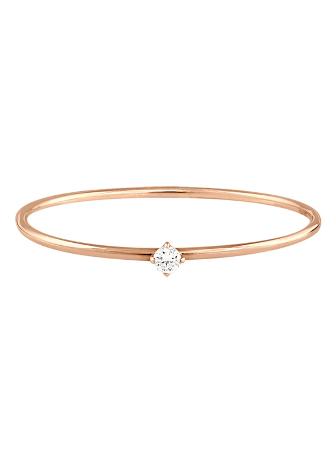 Vanrycke Ring van 18 karaat roségoud met diamant - voorkant 2 roségoud