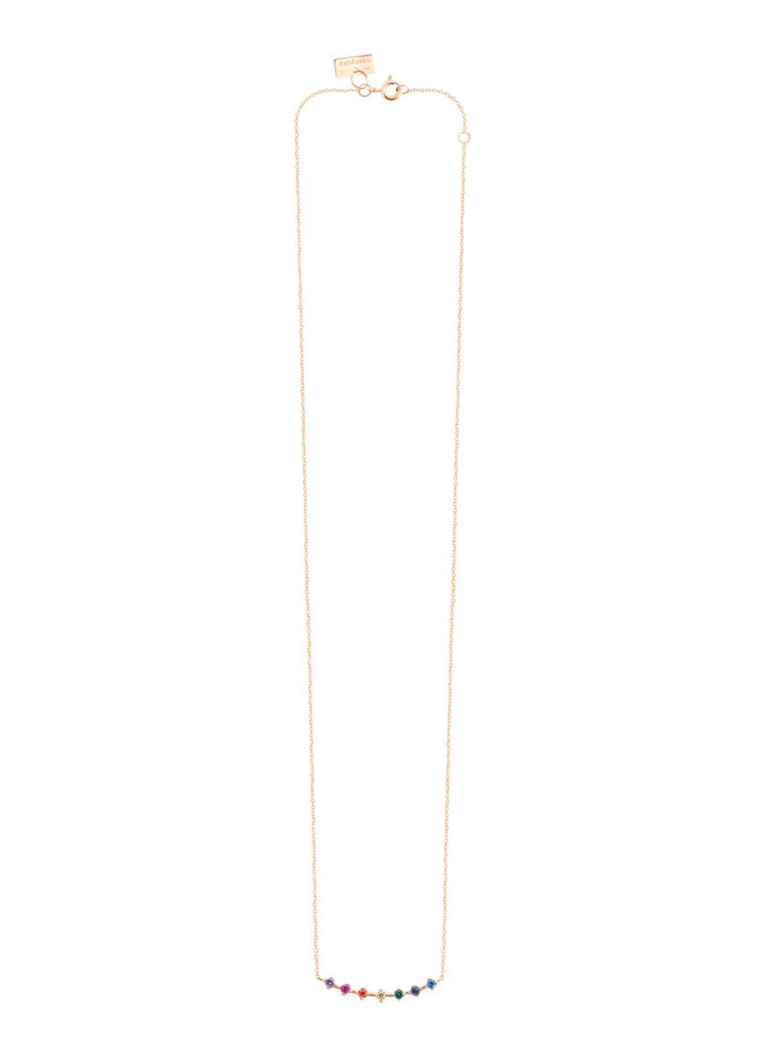 Vanrycke Stardust Rainbow ketting van 18 karaat roségoud met diamant - voorkant roségoud