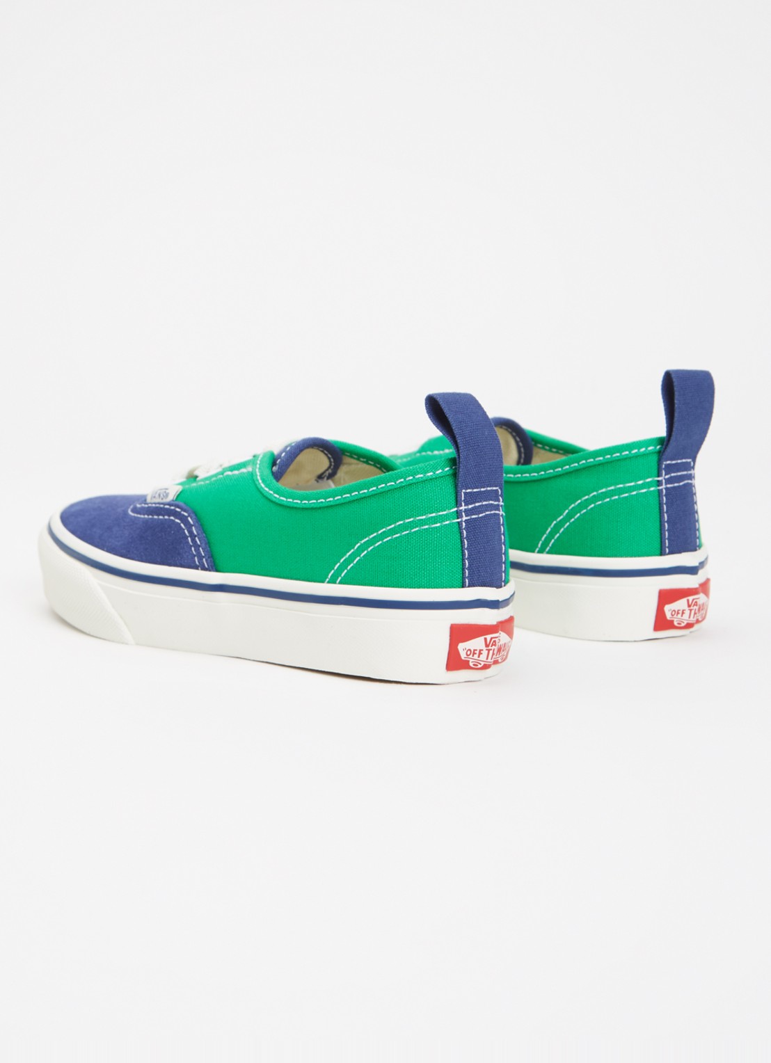 VANS Authentic sneaker van canvas met suède details - achterkant groen