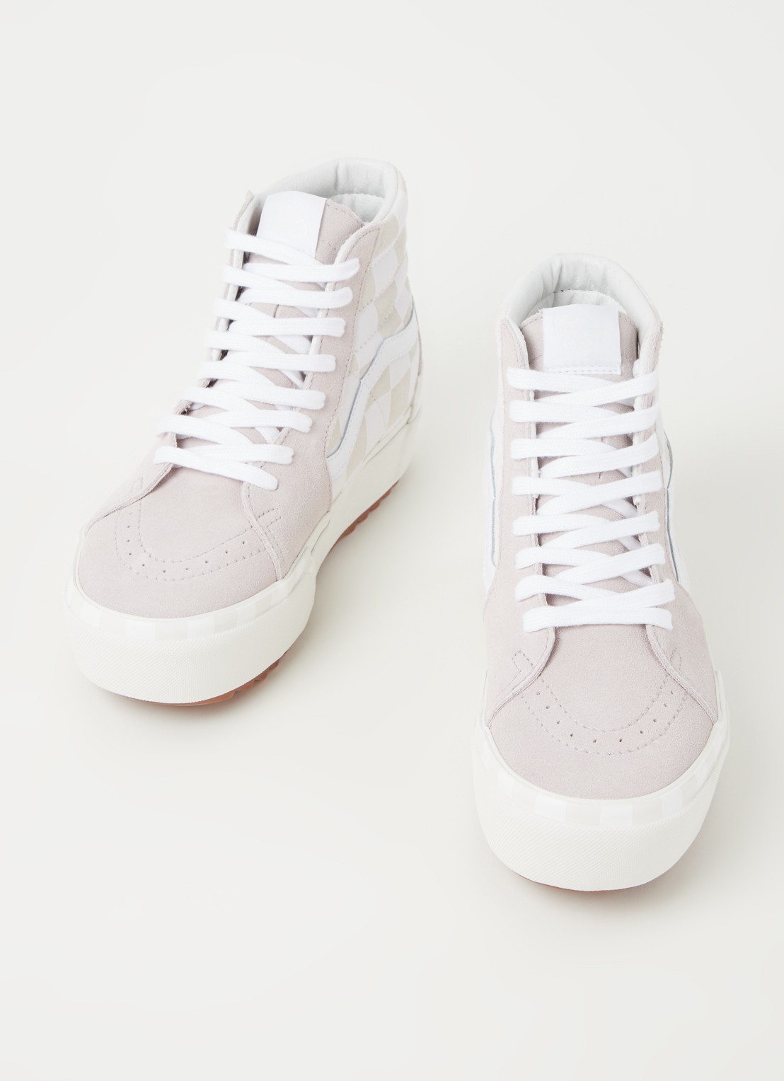 VANS Checkerboard SK8-Hi Stacked sneaker van suède - detail oudroze